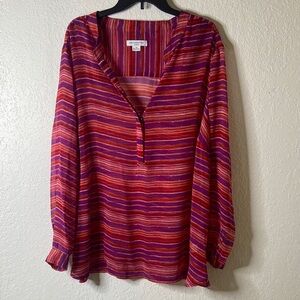 Liz Claiborne Vibrant Striped Blouse